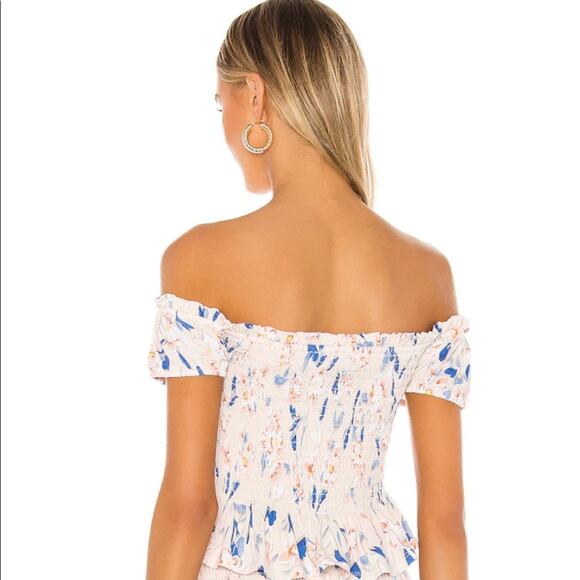 BCBGeneration Cream Floral off the shoulders top Size Medium - Picture 8 of 11